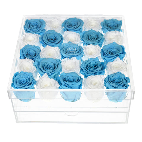 Pre-Comanda Crystal Box cu 25 trandafiri criogenati